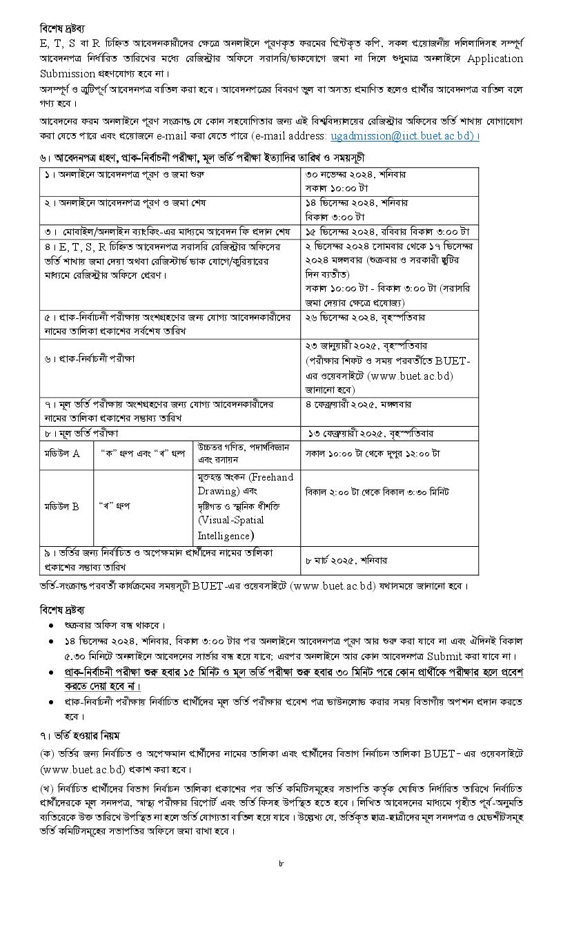 BUET Admission Result 2025 (Preliminary MCQ) - buet.ac.bd